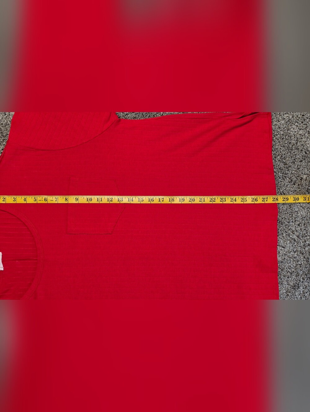 ANDREE BY UNIT Bright Red Ribbed Short Sleeve Pocket Tee 2X - Picture 5 of 6